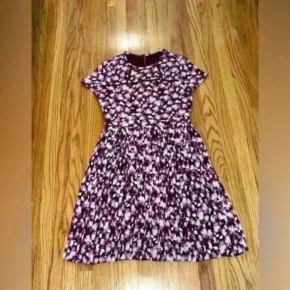 NWOT Banana Republic Ginko Acordian Pleat Floral Midi Dress sz 4 - Picture 2 of 6
